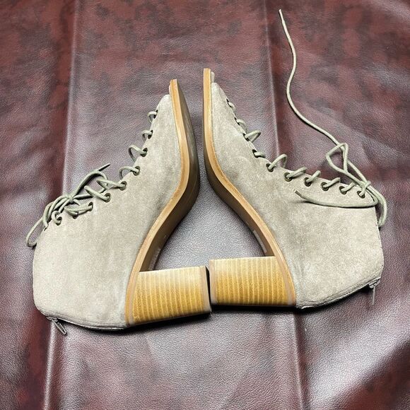 Jeffrey‎ Campbell Cora tan suede lace up open toe heels, size 9 - Picture 9 of 10